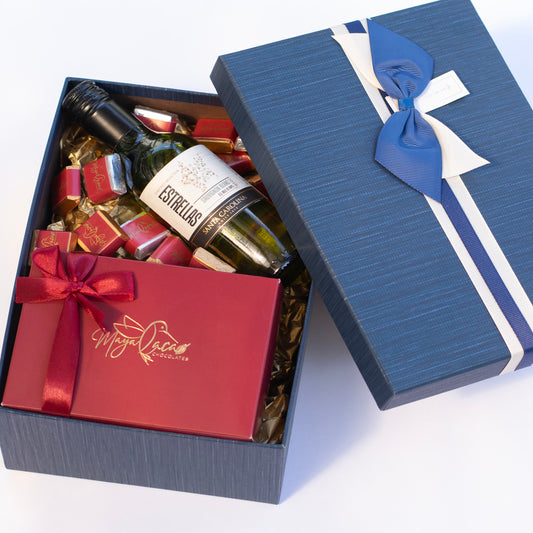 Z CAJA DE CHOCOLATES GOURMET Y VINO